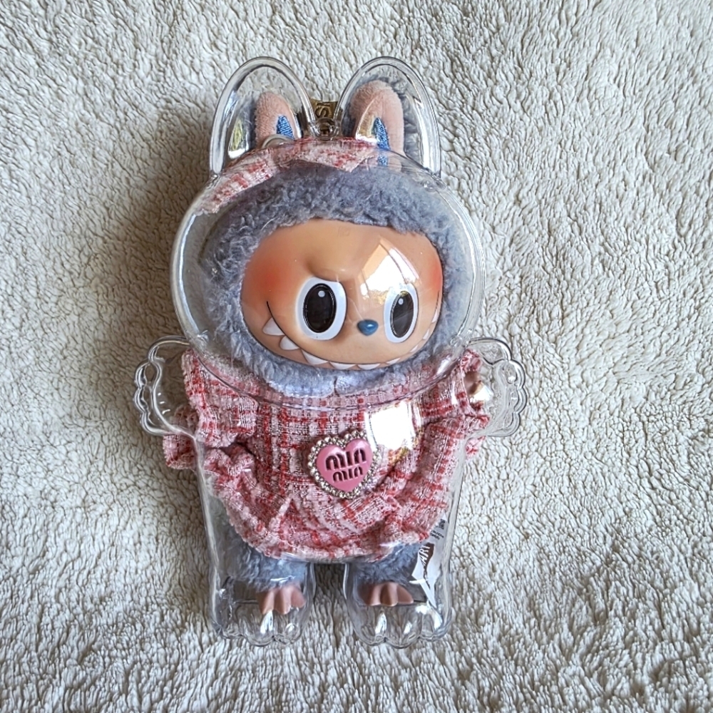 New clear case for pop mart labubu monsters V1 exited macaron V3 BIE Have A Seat